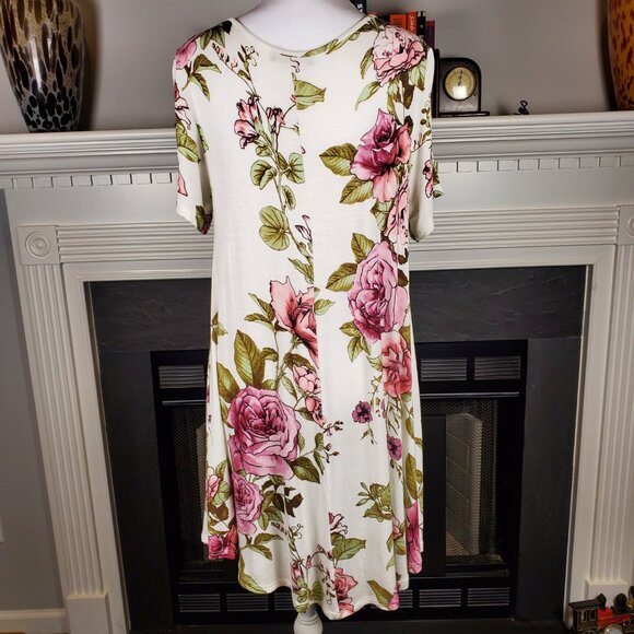 Amore All.F.Y. Lightweight Floral Pullover Tunic Dress | Size Large - Picture 2 of 5